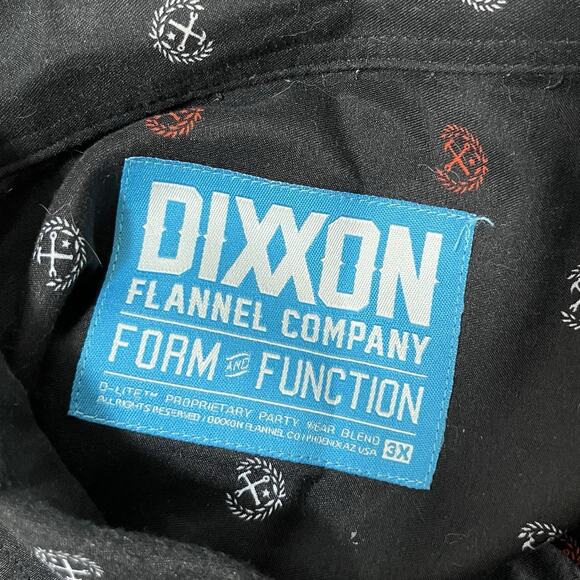 Dixxon Flannel Co Mens Lucky 13 Short Sleeve Button Up Shirt Size 3X Black - Picture 5 of 7